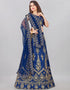 Designer Party Wear Silk Blend Lehenga Choli Collection Royal Blue Silk Blend Lehenga Choli Back View