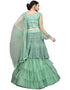 Designer Party Wear Nylon Net Lehenga Choli Collection Sea Green Nylon Net Lehenga Choli Close-up View