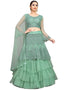 Designer Party Wear Nylon Net Lehenga Choli Collection Sea Green Nylon Net Lehenga Choli Front View