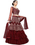 Designer Party Wear Nylon Net Lehenga Choli Collection Wine Nylon Net Lehenga Choli Back View