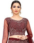 Designer Party Wear Nylon Net Lehenga Choli Collection Wine Nylon Net Lehenga Choli Front View