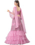 Designer Party Wear Nylon Net Lehenga Choli Collection Pink Nylon Net Lehenga Choli Close-up View