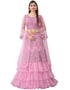 Designer Party Wear Nylon Net Lehenga Choli Collection Pink Nylon Net Lehenga Choli Front View