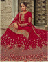 Heavy Designer Festive Wear Lehenga Suit Red Georgette Lehenga Suit Close-up View