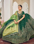 Traditional Party Wear Viscose Lehenga Choli Collection Green Viscose Lehenga Choli Close-up View
