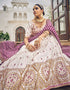 Traditional Party Wear Viscose Lehenga Choli Collection White Viscose Lehenga Choli Back View