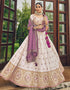 Traditional Party Wear Viscose Lehenga Choli Collection White Viscose Lehenga Choli Front View