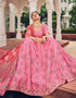 Traditional Party Wear Viscose Lehenga Choli Collection Pink Viscose Lehenga Choli Close-up View