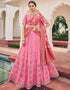 Traditional Party Wear Viscose Lehenga Choli Collection Pink Viscose Lehenga Choli Front View