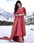Heavy Designer Festive Wearv Pure Maslin Salwar Suit Pink Pure Maslin Palazzo Suit Back View