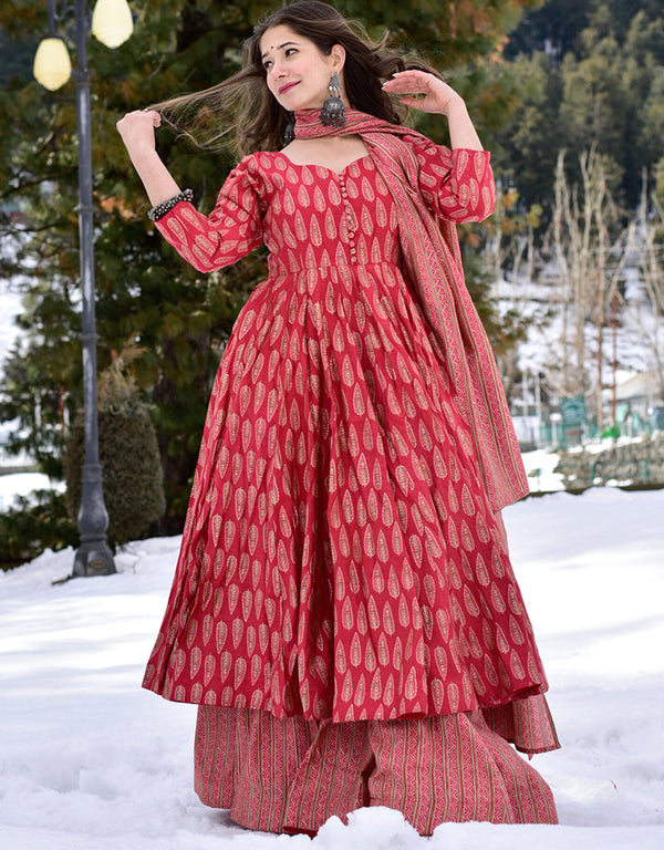 Heavy Designer Festive Wearv Pure Maslin Salwar Suit Pink Pure Maslin Palazzo Suit Front View