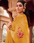 Heavy Designer Festive Wear Dola Jaquard Salwar Suit Yellow Dola Jaquard Pant Straight Front View