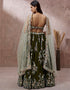 Designer Weadding Wear Heavy Lehenga Choli Collection Olive Georgette Lehenga Choli Front View