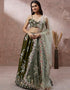 Designer Weadding Wear Heavy Lehenga Choli Collection Olive Georgette Lehenga Choli Front View