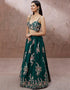 Designer Weadding Wear Heavy Lehenga Choli Collection Teal Georgette Lehenga Choli Back View