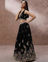 Designer Weadding Wear Heavy Lehenga Choli Collection Black Poly Georgette Lehenga Choli Back View