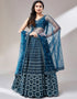 Designer Wedding Party Wear Heavy Lehenga Choli Collection Navy Bule Net Lehenga Choli Close-up View