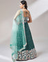 Designer Wedding Party Wear Heavy Lehenga Choli Collection Teal Green Poly Georgette Lehenga Choli Front View