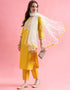 Designer Party Wear Silk Blend Readymade Suit Yellow Silk Blend Pant Straight Close-up View