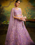 Designer Wedding Party Wear Heavy Lehenga Choli Collection Mauve Net Lehenga Choli Close-up View