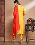 Designer Party Wear Cotton Silk Blend Readymade Suit Mustard Cotton Silk Blend Pant Straight Side View