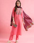 Designer Party Wear Readymade Suit Pink Cotton Silk Blend Pant Straight Close-up View