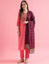 Designer Party Wear Readymade Suit Pink Cotton Silk Blend Pant Straight Front View