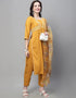 Designer Party Wear Readymade Suit Mustard Cotton Silk Blend Pant Straight Close-up View