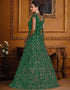 Designer Party Wear Heavy Readymade Salwar Suit Collectio Green Heavy Butterfly Net Pant Anarkali Close-up View