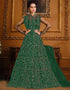 Designer Party Wear Heavy Readymade Salwar Suit Collectio Green Heavy Butterfly Net Pant Anarkali Front View