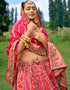Designer Bridal Silk Heavy Lehenga Choli Collection Pink Pure Raw Silk Lehenga Choli Back View