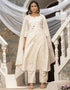 Traditional Function Wear Readymade Cotton Cambric Suit Collection Cream Cotton Cambric Pant Straight Front View