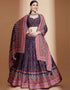 Party Wear Chinon Heavy Lehenga Choli Collection Purple Chinon Lehenga Choli Close-up View