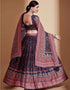 Party Wear Chinon Heavy Lehenga Choli Collection Purple Chinon Lehenga Choli Back View