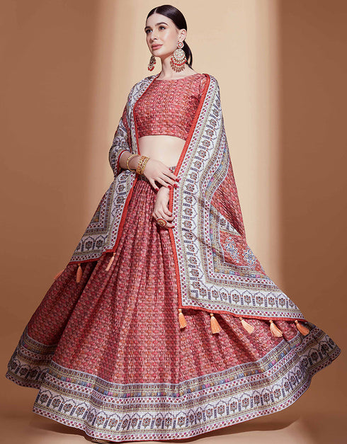 Party Wear Chinon Heavy Lehenga Choli Collection Multi Chinon Lehenga Choli Close-up View
