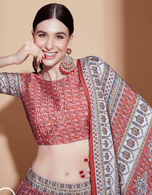 Party Wear Chinon Heavy Lehenga Choli Collection Multi Chinon Lehenga Choli Front View