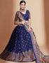 Party Wear Chinon Heavy Lehenga Choli Collection Blue Chinon Lehenga Choli Close-up View