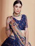 Party Wear Chinon Heavy Lehenga Choli Collection Blue Chinon Lehenga Choli Front View