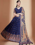 Party Wear Chinon Heavy Lehenga Choli Collection Blue Chinon Lehenga Choli Front View