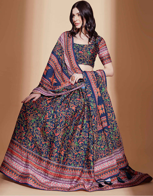 Party Wear Chinon Heavy Lehenga Choli Collection Multi Chinon Lehenga Choli Close-up View