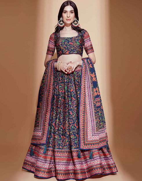 Party Wear Chinon Heavy Lehenga Choli Collection Multi Chinon Lehenga Choli Front View