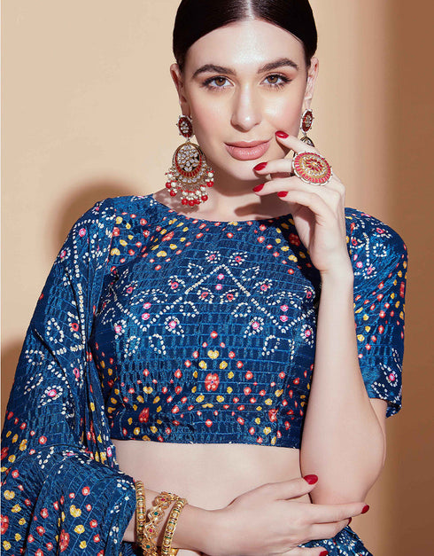 Party Wear Chinon Heavy Lehenga Choli Collection Multi Chinon Lehenga Choli Front View
