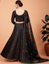 Desugner Party Wear Tabby Silk Lehenga Choli Collection Black Tebi Silk Lehenga Choli Back View