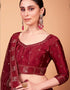 Desugner Party Wear Tabby Silk Lehenga Choli Collection Cherry Red Tebi Silk Lehenga Choli Front View
