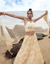 Designer Wedding Party Wear Heavy Lehenga Choli Collection Cream Net Lehenga Choli Front View