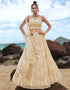 Designer Wedding Party Wear Heavy Lehenga Choli Collection Cream Net Lehenga Choli Front View