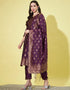 Traditional Function Wear Cotton Silk Readymade Suit Collection Purple Cotton Silk Jacquard Pant Straight Close-up View