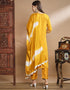Traditional Function Wear Chinon Silk Readymade Suit Mustard Chinon Silk Pant Straight Side View