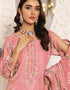 Designer Function Wear Butterfly Net Salwar Suit Collection Peach Pink Butterfly Net Pant Straight Close-up View