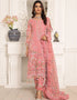 Designer Function Wear Butterfly Net Salwar Suit Collection Peach Pink Butterfly Net Pant Straight Front View